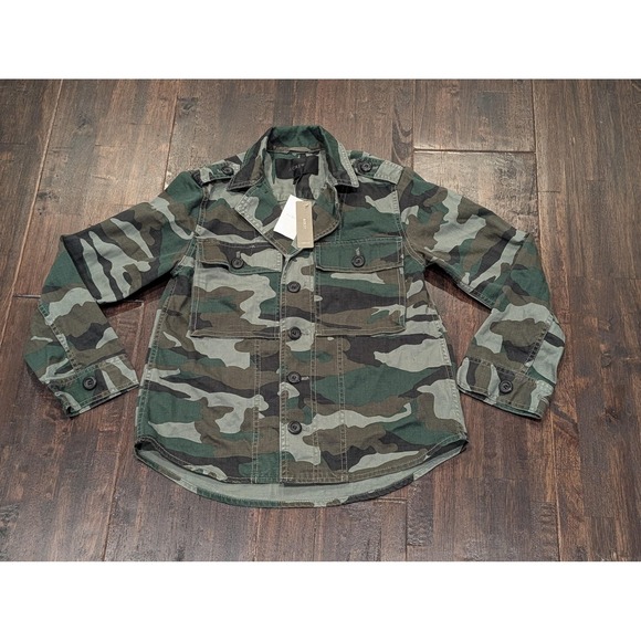 J. Crew Factory Jackets & Blazers - J.Crew Jacket Womens XXS Green Camo Utility‎ Shirt Shacket Military G8539 New
